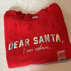 🆕 red dear Santa sweatshirt size Large